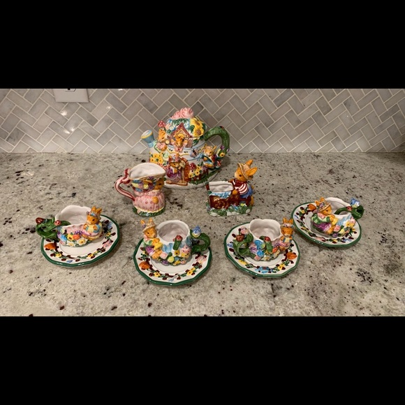 mercuries | Other | Garden Party Tea Set 6 Piece Bunny Rabbit Easter ...